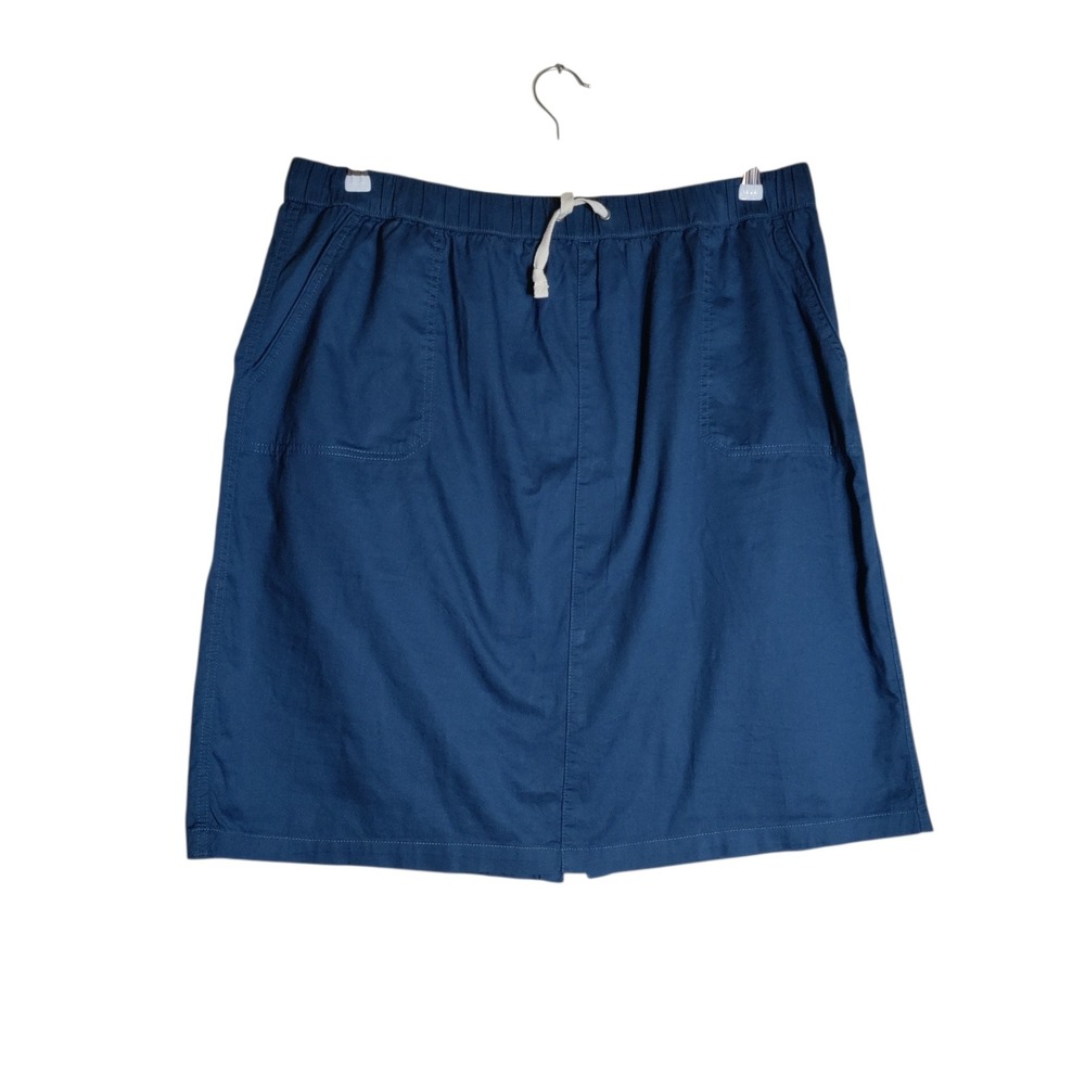 Pact Organic Cotton Blend Drawstring Waist Pocket Skirt Navy Blue XXL